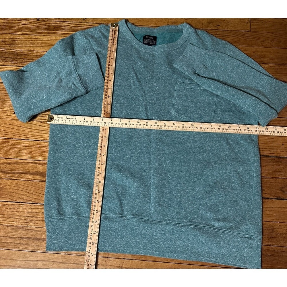 J. Crew Authentic Fleece Lightweight Crewneck Sweater Size Large Green